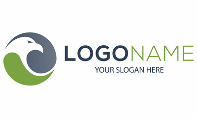 Negative Abstract Bird Circle Logo Design