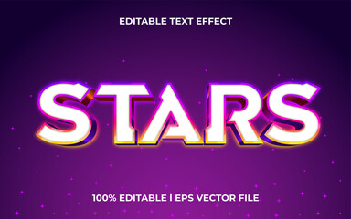 stars 3d text effect with cyber theme. colorful typography template for modern tittle