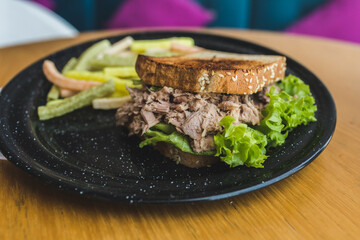 grilled steak with salad