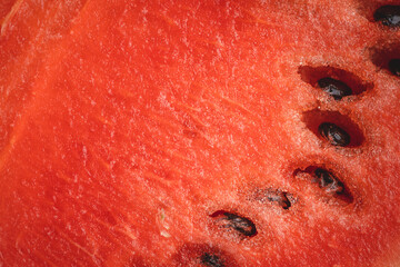 watermelon full frame macro on fresh ripe juicy slice background