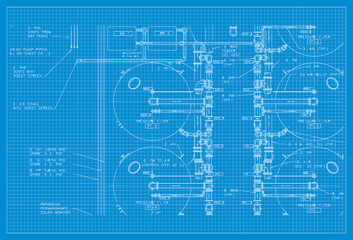 Pipe Blueprint Background Simple Vektor Flat Design