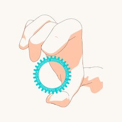 Hand hold gear with medicine relative words cloud