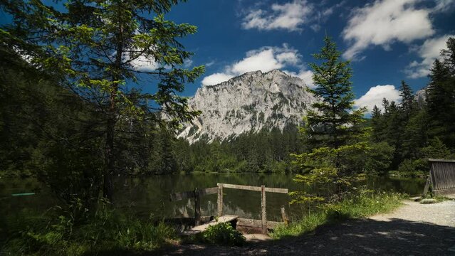 Gruner See, beautiful green lake with crystal clear water in summer, Gruner See, Styria, Austria