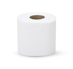 rolls of toilet paper on white background