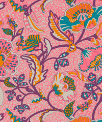 Fototapeta na wymiar Ajrakh Pattern and block print and batik print Background digital printing textile pattern