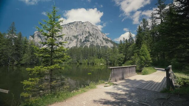 Gruner See, beautiful green lake with crystal clear water in summer, Gruner See, Styria, Austria