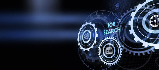 Business, Technology, Internet and network concept. Job Search human resources recruitment career.