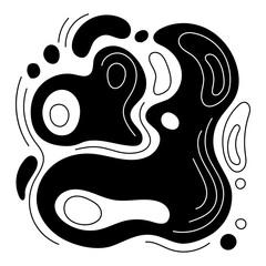 Abstract designs and shapes, black vector elements on white background