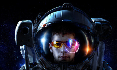Astronaut and space exploration theme.