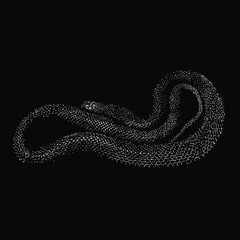 Fierce Snake hand drawing vector illustration isolated on black background