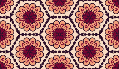 Fototapeta na wymiar Geometric ethnic oriental pattern traditional Design for background,carpet,wallpaper,clothing,wrapping,Batik,fabric,Vector illustration.embroidery style.