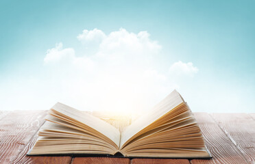 World of books concept . Mixed media