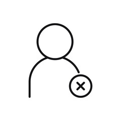 Editable User remove or delete user line icon. Vector illustration isolated on white background. using for website or mobile app