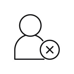 Editable User remove or delete user line icon. Vector illustration isolated on white background. using for website or mobile app