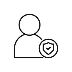Editable User Shield Protection line icon. Vector illustration isolated on white background. using for website or mobile app
