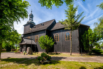 Wooden church Blessed Virgin Mary of the Assumption from 1743 in Czarlejno, Greater Poland...