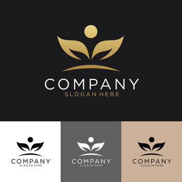 Beauty lotus logo image illustration design nature with people