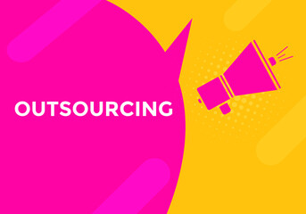 outsourcing text symbol. outsourcing text web template Vector Illustration. 
