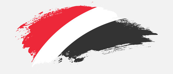 National flag of Principality of Sealand with curve stain brush stroke effect on white background