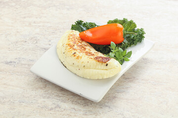 Roasted traditional cheese haloumi