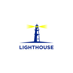 Lighthouse simple icon vector logo design