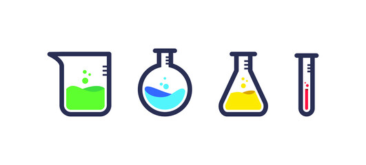 laboratorium test tube with liquid icon vector design