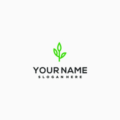 abstract green logo design icon