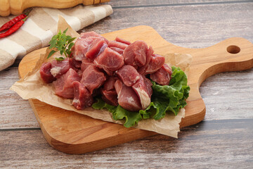 Raw pork cube for roast