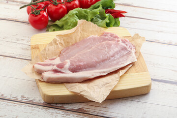 Raw pork steak for grill