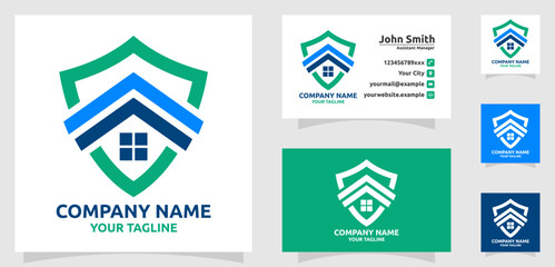 House logo protection, home protection, property, company real estate, home shield