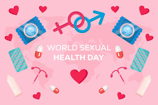 flat world sexual health day illustration background