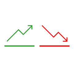 Business Graph Up and Down icon isolated on white background