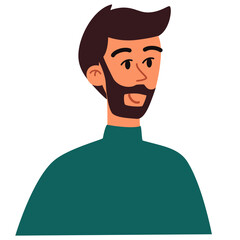 Male portrait. People profile. Perfect for social media and business presentations, user interface, UX, graphic and web design, applications and interfaces. Vector illustration