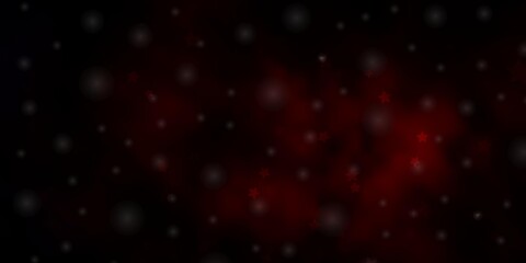 Dark Red vector background with small and big stars.