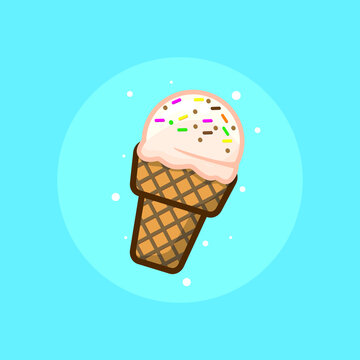 pictures of vanilla ice cream with colorful sprinkles to make it look sweet and fresh. This image can be used for your design or other purposes.