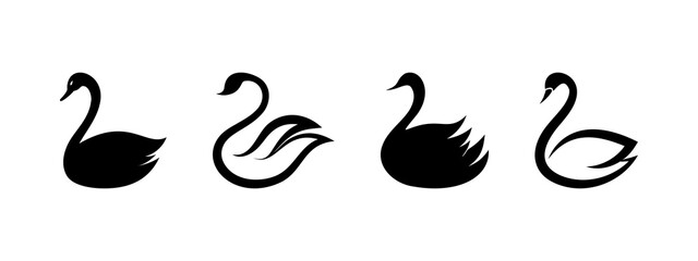 Swan icon set design template vector illustration