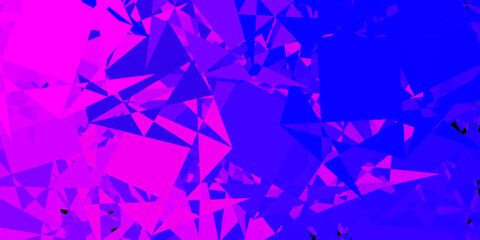 Obraz premium Dark Purple, Pink vector template with triangle shapes.