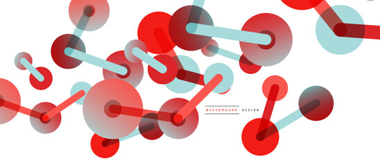 Line points connections geometric abstract background. Circles connected by lines. Trendy techno business template for wallpaper, banner, background or landing