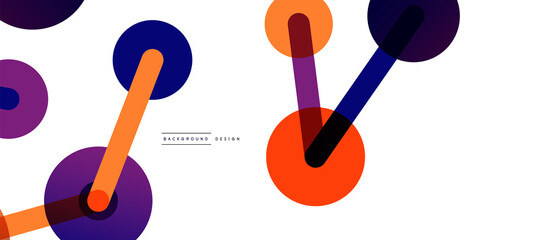 Abstract background. Round dots connected by lines. Trendy techno business template for wallpaper, banner, background or landing