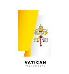 Colorful Vatican flag logo. Flag of the Vatican. Vector illustration isolated on white background.