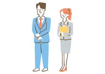 男性会社員と女性会社員_色