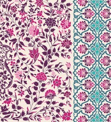 wedding card design, traditional paisley floral pattern , royal India	