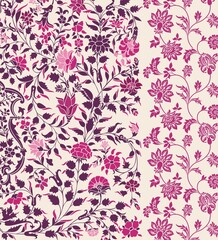 wedding card design, traditional paisley floral pattern , royal India	