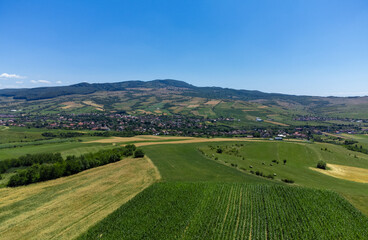 Fototapeta na wymiar an aerial view of a village in Transylvania - Romania