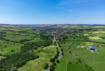Fototapeta premium Landscape with a village from Transylvania