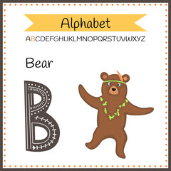 English uppercase alphabet letters on a white background. Letter B. Vector illustration