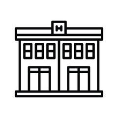 hotel icon outline vector illustration