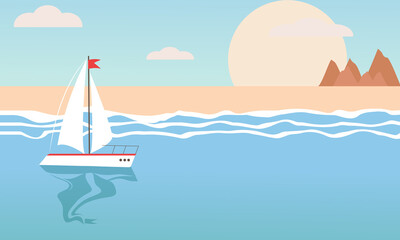 summer landscape beach illustration vector art