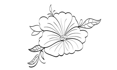 Abstract Flower. Printable flower Embroidery pattern design.