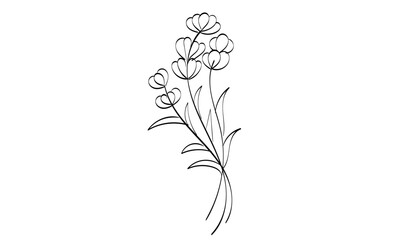 Abstract Flower. Printable flower Embroidery pattern design.